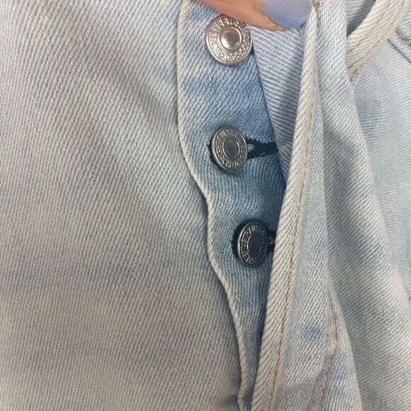 Levis Ribcage Straight Ankle Jeans Womens 25 Light Wash Button Fly Loose - Picture 3 of 8